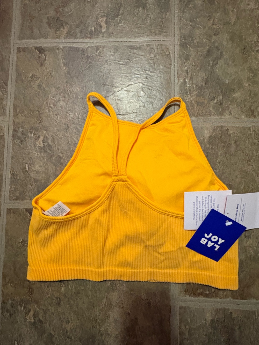 JoyLab Yellow Ribbed Cropped Tank - Picture 2 of 2